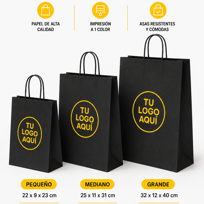 BOLSAS NEGRAS PERSONALIZADAS UN COLOR